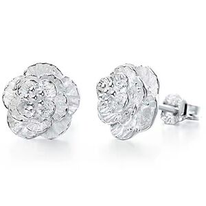 2/$10 NEW! Simple Crystal Flower Earrings Studs Elegant Rhinestone
